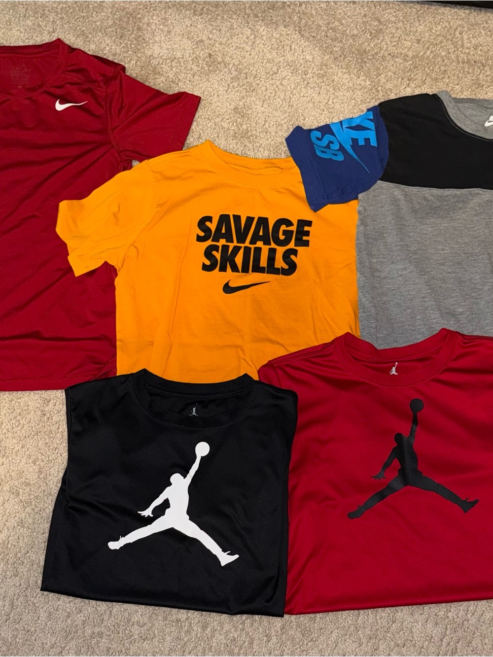 Nike & Jordan Kids Tee Bundle size large